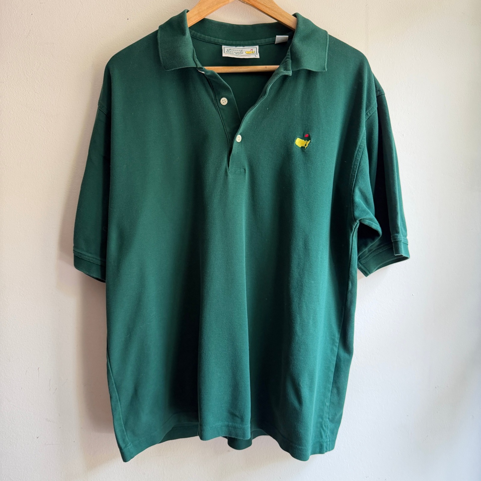 Vintage Augusta National Masters Tournament Golf Polo Shirt Green Large